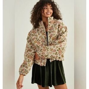 Altar's‎ State Grandmacore Floral Tapestry Bomber Jacket Coat Women's Size Small